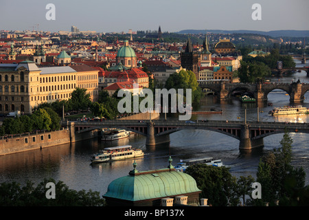 Tschechien, Prag, Skyline der Altstadt, Moldau Stockfoto