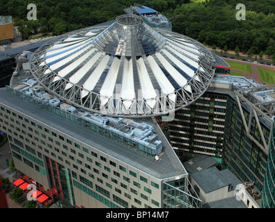 Deutschland, Berlin, Potsdamer Platz, Sony Center, Luftbild Stockfoto