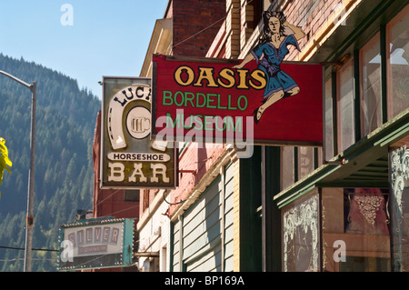 Oase Bordell Museum, historische Wallace, Idaho (Dantes Peak Filmset), USA Stockfoto