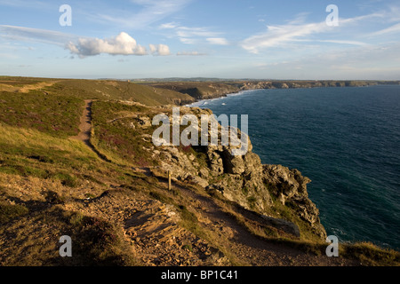 Blick nach Westen von St Agnes Beacon, North Cornwall Stockfoto