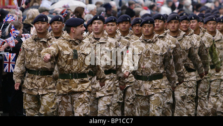 Truppen zurückkehren aus Afghanistan. Bild von James Boardman. Stockfoto