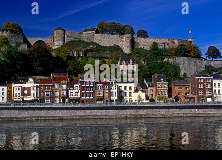 Blick auf die Zitadelle, die Zitadelle, Maas, Stadt Namur, Lüttich, Wallonien, Belgien, Europa Stockfoto