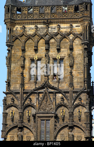 Gothic Pulver Turm Tor Prasna Brama Altstadt Tschechien Böhmen Stockfoto