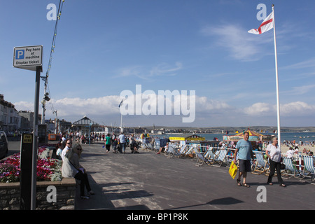 Der Esplanade direkt am Meer von Weymouth Dorset Stockfoto