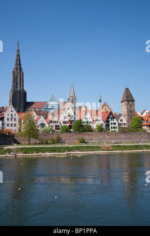 SKYLINE, DONAU, ULM, BADEN-WÜRTTEMBERG, DEUTSCHLAND Stockfoto