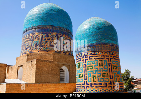 Usbekistan - Samarkand - Kuppeln an der Shah-i-Zindi, Avenue des mausoleums Stockfoto