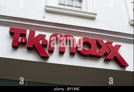 T-K-MAXX Shop anmelden. Stockfoto