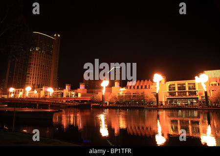 Die Melbourne Skyline bei Nacht. Victoria, Australien Stockfoto