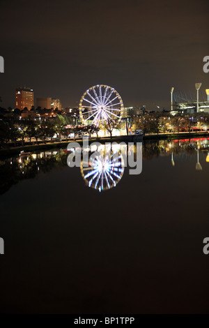 Die Melbourne Skyline bei Nacht. Victoria, Australien Stockfoto