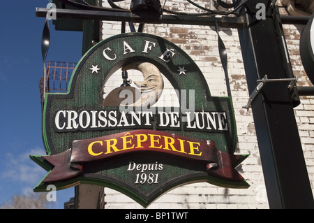 Café Croissant de Lune, Crêperie, Rue Saint-Denis, Montreal, Kanada, Quartier Latin, Saint-Denis-Straße Stockfoto