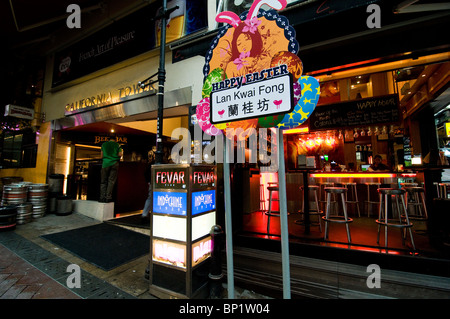 Lan Kwai Fong ist einer der beliebtesten Nachtclubs in Hong Kong. Stockfoto