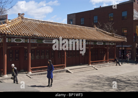 Alte verlassene Tempel in Montreal Chinatown, Quebec, Kanada Stockfoto