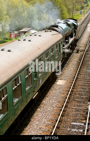 "Eddystone" Dampflok an der Swanage Railway.England arbeiten. Nur das Ziehen von Corfe Castle entfernt Stockfoto