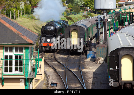'Eddystone' Dampflokomotive, die auf der Swanage Railway.England arbeitet. Ländliche Zugverbindung Swanage Bahnhof Stockfoto