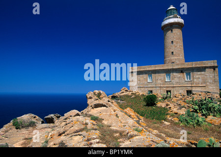 Leuchtturm der Insel San Pietro, Sardinien, Italien Stockfoto