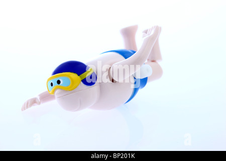 Mechanische Spielzeugfigur, Aufziehbar, Bewegt Arme Und Beine, Kann Schwimmen. Stockfoto