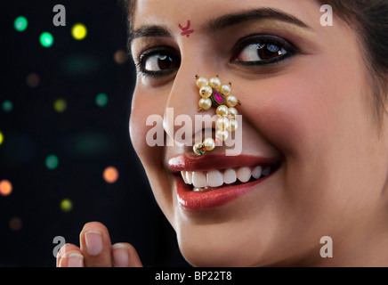 Porträt einer Frau Maharashtrian Stockfoto