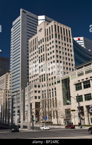 La Tour Bell und Westcliff Gebäude am University Street, Montreal, Quebec, Kanada Stockfoto