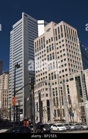 La Tour Bell und Westcliff Gebäude am University Street, Montreal, Quebec, Kanada Stockfoto