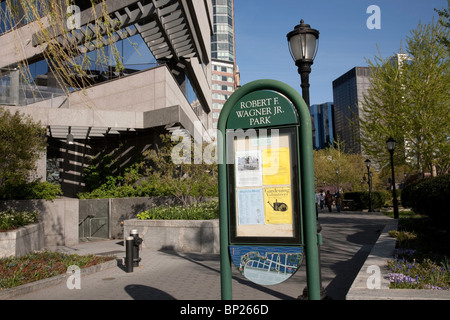 Robert F. Wagner Jr. Parkschild Stockfoto