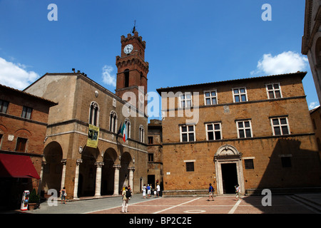 Palazzo Communale, Pienza, Toskana, Italien Stockfoto