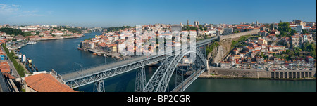 Portugal, Porto, die Dom Luis I Brücke, allgemeine Ansicht von Vila Nova da Gaia Stockfoto