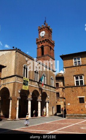 Palazzo Communale, Pienza, Toskana, Italien Stockfoto