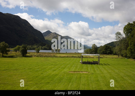 Leer-Highland-Games-Bereich am Kopf des Loch Shiel in Schottisches Hochland. Stockfoto