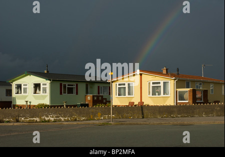 Ferienhäuser auf Walney Insel, Cumbria, England UK Stockfoto