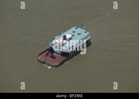 Luftaufnahme über Canal Street Algiers ferry Kreuzung Mississippi River New Orleans Louisiana Stockfoto