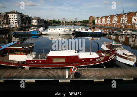 Boote in Greenland Dock, Rotherhithe, London, UK Stockfoto