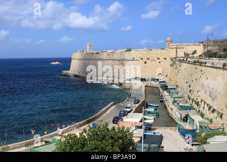 Juden Sally Port und St Gregory Bastion von St. Sebastian Street, Triq San Bastjan, Valletta, Malta, Mittelmeer, Europa Stockfoto