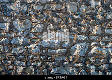 Ungleichmäßige zufällige Stein Garten Wanddetail - Frankreich. Stockfoto