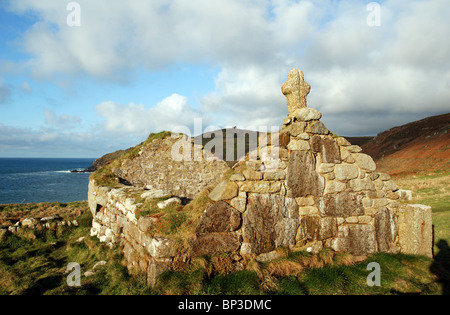 die Ruinen von Nürnberg Oratorium bei Cape Cornwall, UK Stockfoto