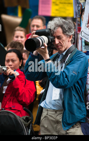 Fotografie an der golden Mile in Edinburgh während des Fringe-Festivals. Schottland. Stockfoto