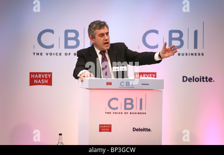 Der ehemalige Premierminister Gordon Brown anlässlich der CBI-Konferenz Stockfoto