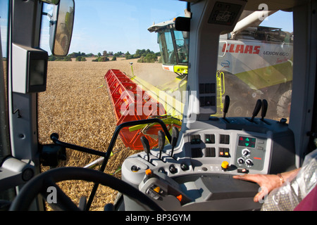 Ernte - Blick vom Traktor Stockfoto