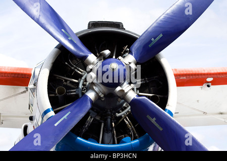 Vorderansicht der Propeller in einem Flugzeug Stockfoto