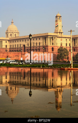 Zentralsekretariat (Kendriya Sachivalaya) auf dem Raisina Hill, New Delhi, Indien Stockfoto