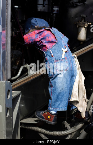 Ein Kind-Dummy Festsetzung ein LKW Stockfoto