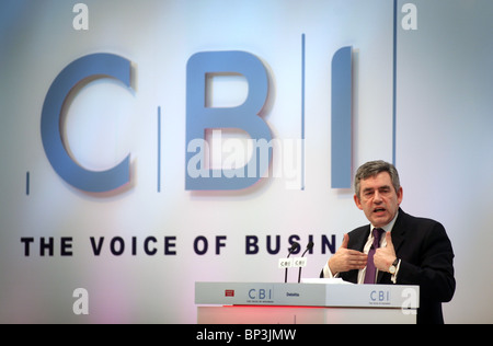 Der ehemalige Premierminister Gordon Brown anlässlich der CBI-Konferenz Stockfoto