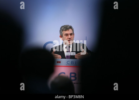 Der ehemalige Premierminister Gordon Brown anlässlich der CBI-Konferenz Stockfoto