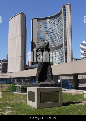 Toronto City Hall Winston Churchill Statue Stockfoto