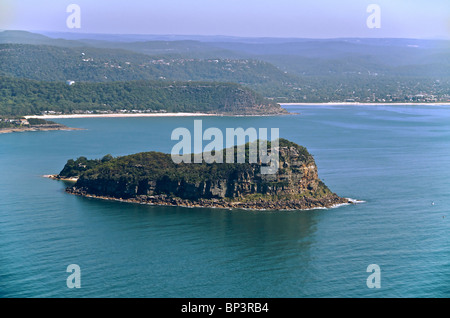 Luftbild Lion Island Pittwater Sydney New South Wales Australien Stockfoto