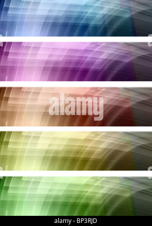Reihe von abstrakten mehrfarbigen geometrischen Muster Web-Banner Stockfoto