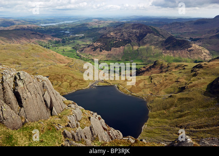 Blick in Richtung scheut Tarn von Harrison scheut in der Lake District National Park, Cumbria. Stockfoto