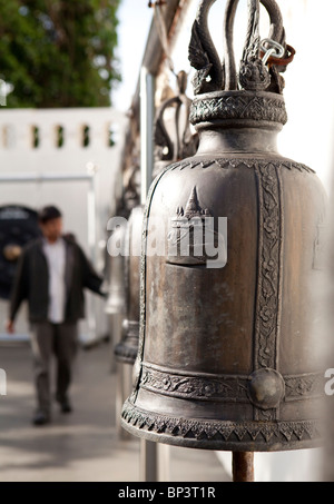 Glocken klingen über Bangkok, Bangkok, Wat Saket, goldenen Berg. Stockfoto