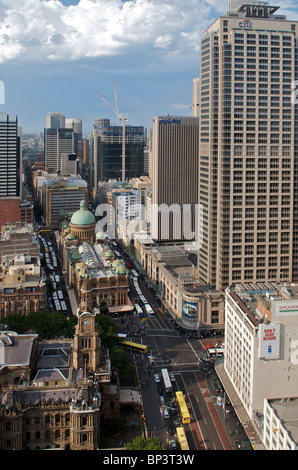 Draufsicht der George Street Rathaus Sydney NSW Australia Stockfoto
