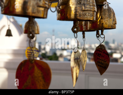 Glocken klingen über Bangkok, Bangkok, Wat Saket, goldenen Berg. Stockfoto