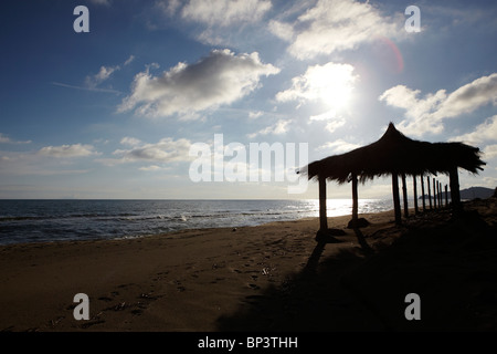 Strandhütte in Follonica, Italien Stockfoto